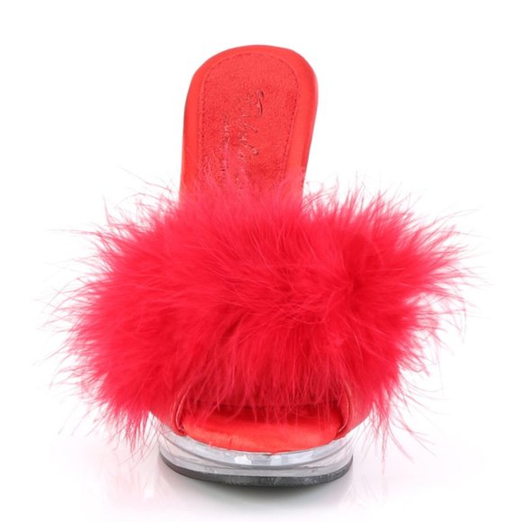 Barbiecore Barbie Platform Comfort Width Marabou Feather High Heel Shoes - Picture 2 of 5